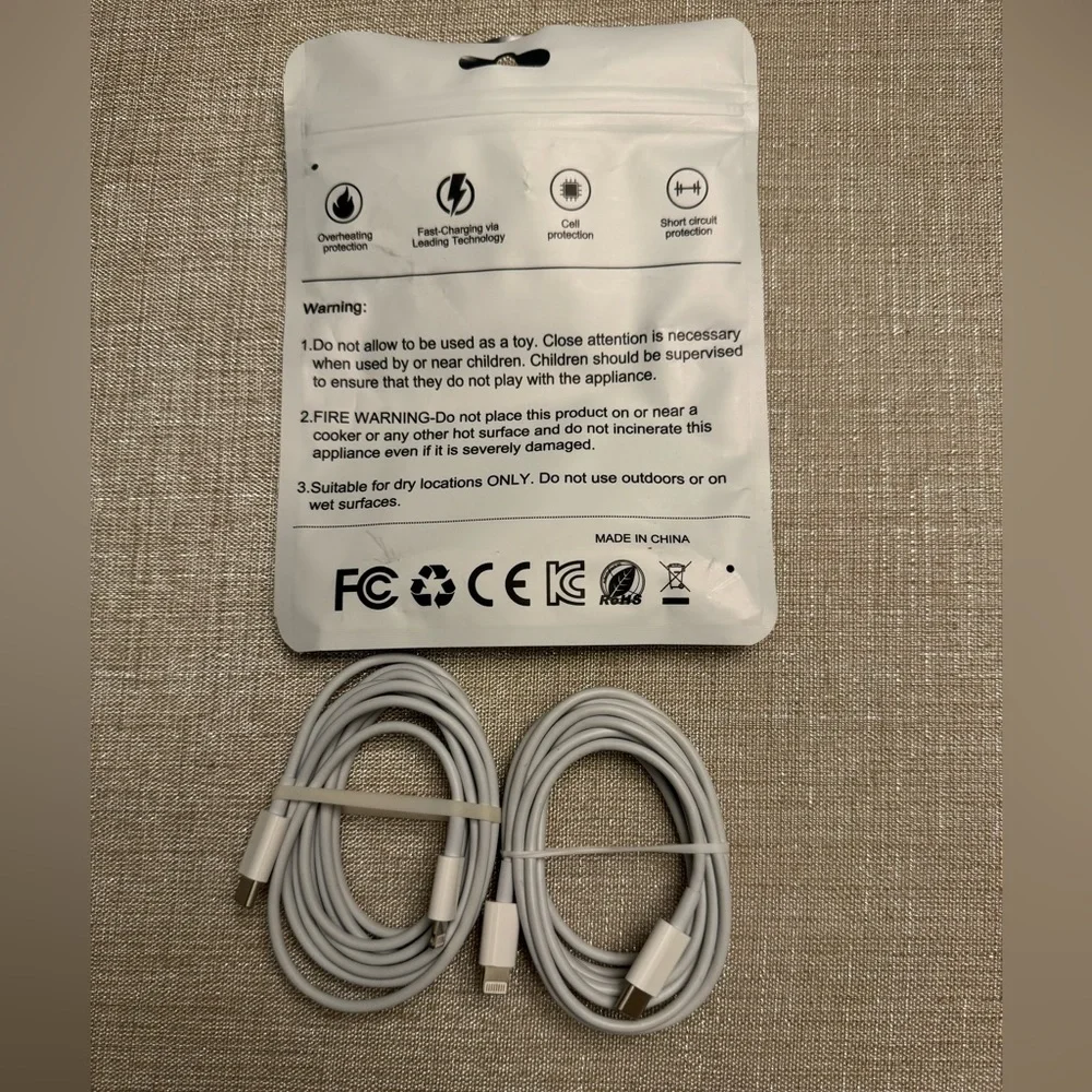 NWT/Premium 2 Pack 6FT USB C to Lightning Cable Fast Charge for iPhone 12 13 14